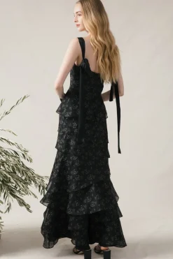 Olivia Dress in Black Flora