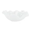 Onda Glass White Ruffled Round Bowl
