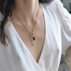 Onyx Ruby Heart Charm