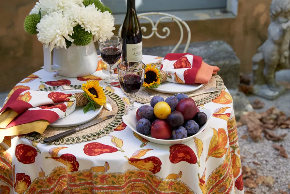 Orchard Pear Napkins in Burgundy, Set of 6
