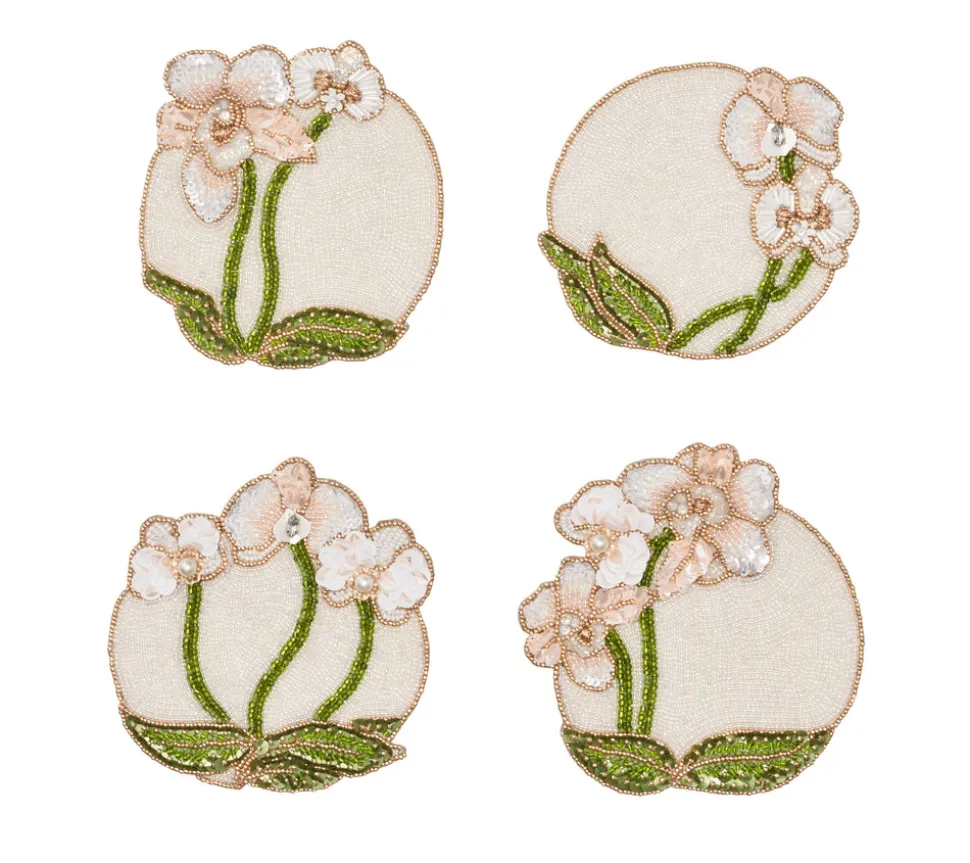 Orchid Coasters in Multi, Set of 4 in a Gift Bag