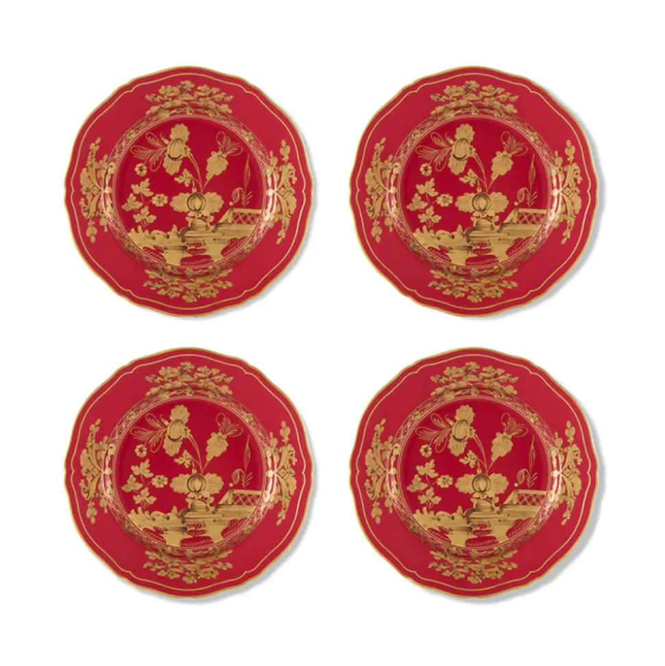 Oriente Italiano Dessert Plates in Rubrum, Set of 4