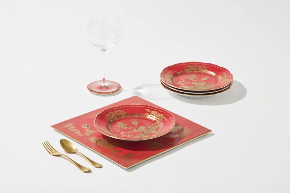 Oriente Italiano Dessert Plates in Rubrum, Set of 4