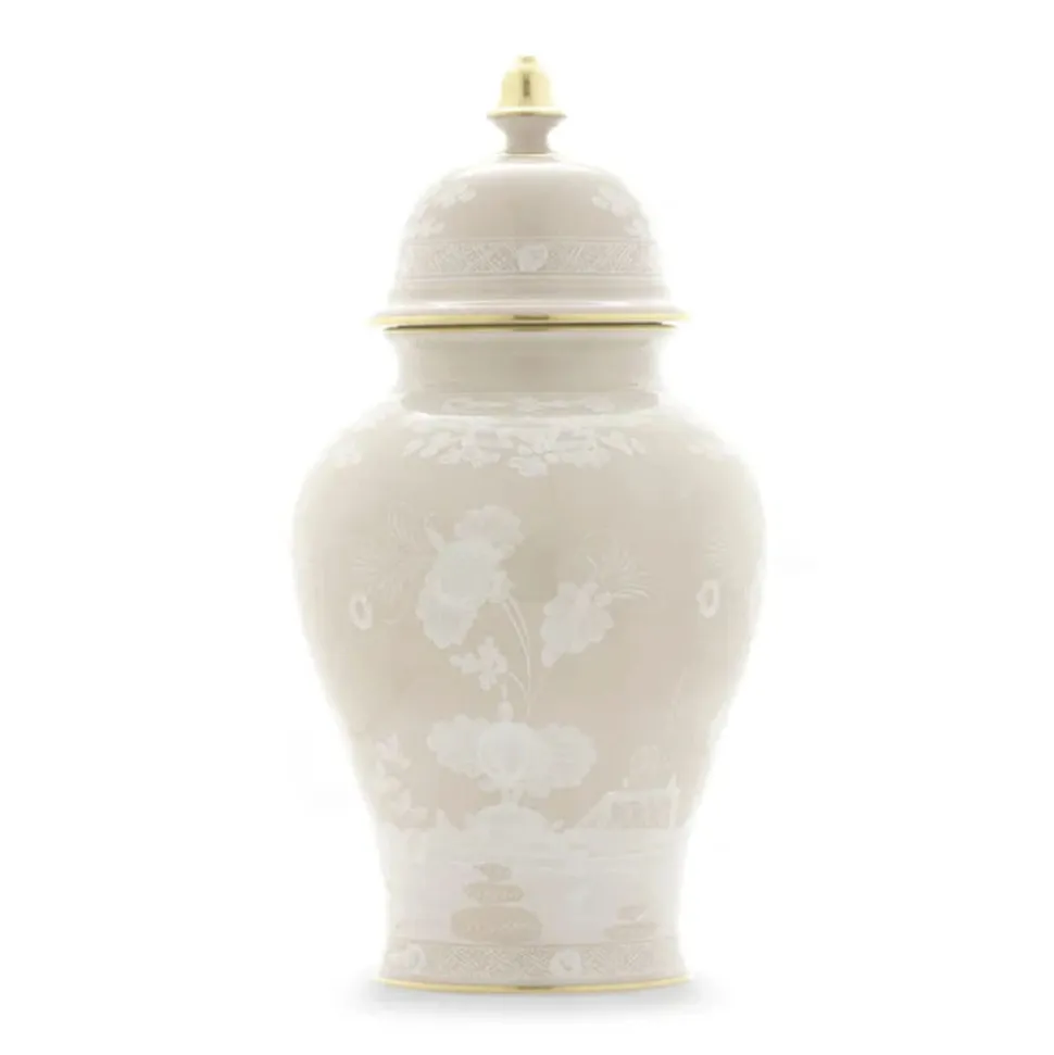 Oriente Italiano Potiche Vase With Cover in Meringa