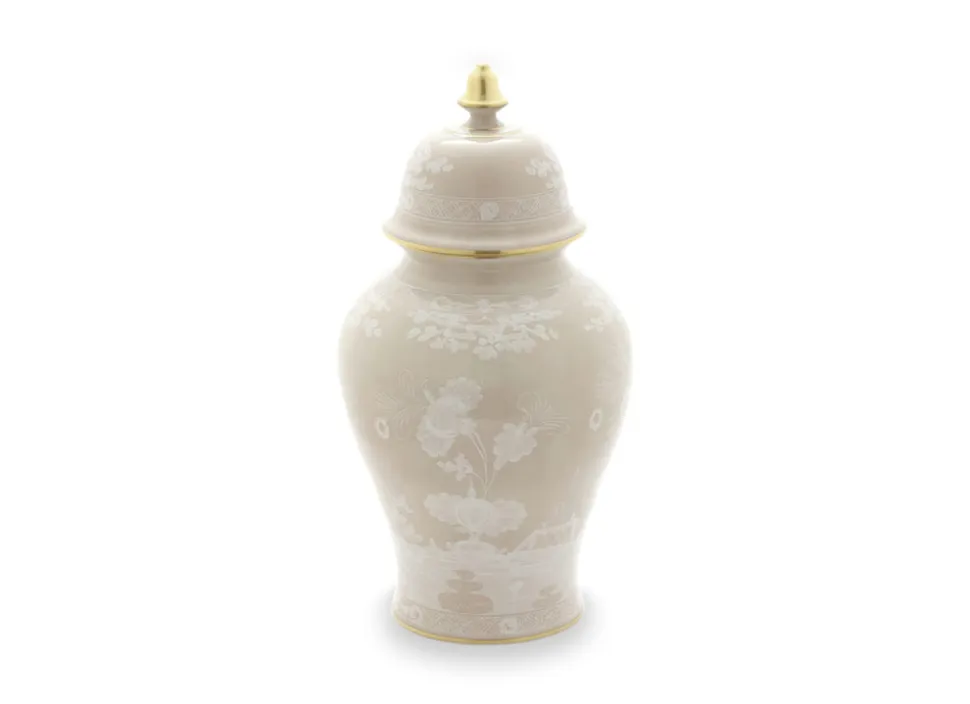 Oriente Italiano Potiche Vase With Cover in Meringa