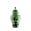 Oriente Italiano Potiche Vase With Cover in Malachite