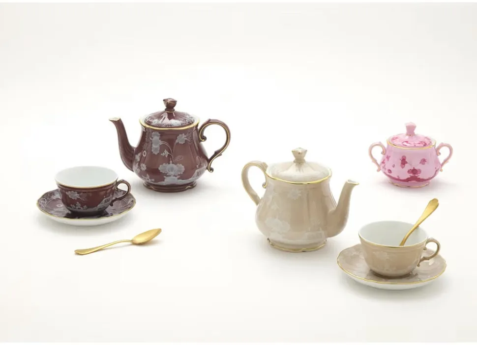 Oriente Italiano Teapot With Cover For 6 in Meringa
