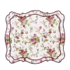 OTM Exclusive: Aline Placemat and Napkin Set in Pink with Burgundy Embroidery