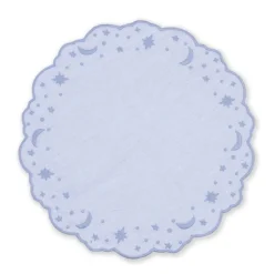 OTM Exclusive: Astral Linen Placemat in Ice Blue and Ice Blue Embroidery