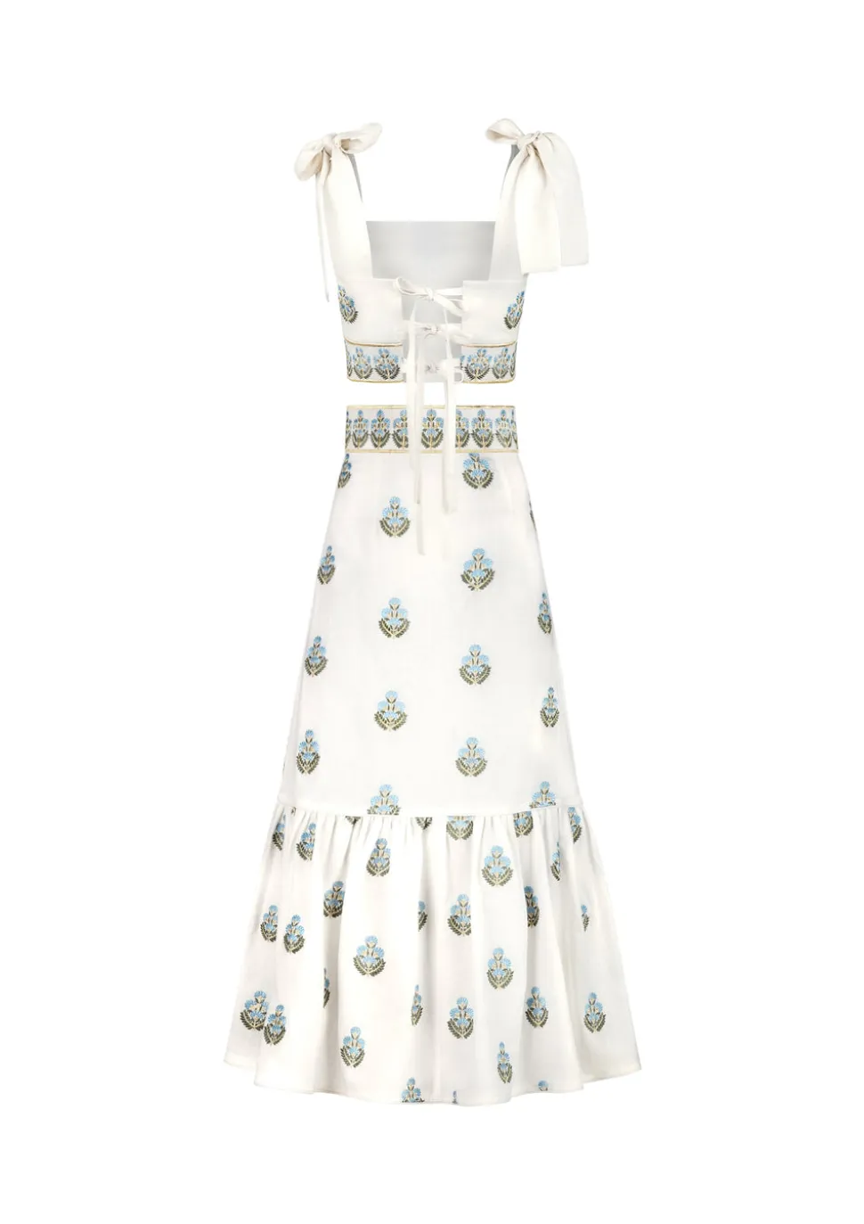 OTM Exclusive: Begum Set in Off-White & Blue