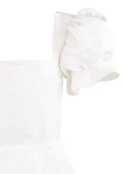 OTM Exclusive: Bridal Silk Faille Mini Dress in White