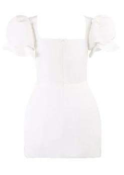 OTM Exclusive: Bridal Silk Faille Mini Dress in White