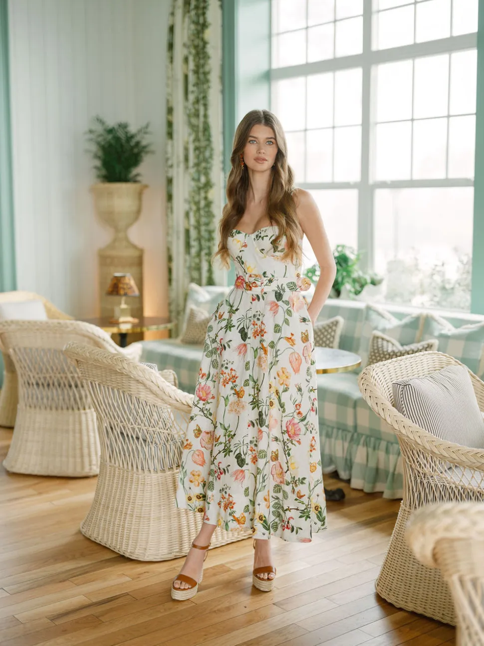 OTM Exclusive: Calypso Dress in White Stems