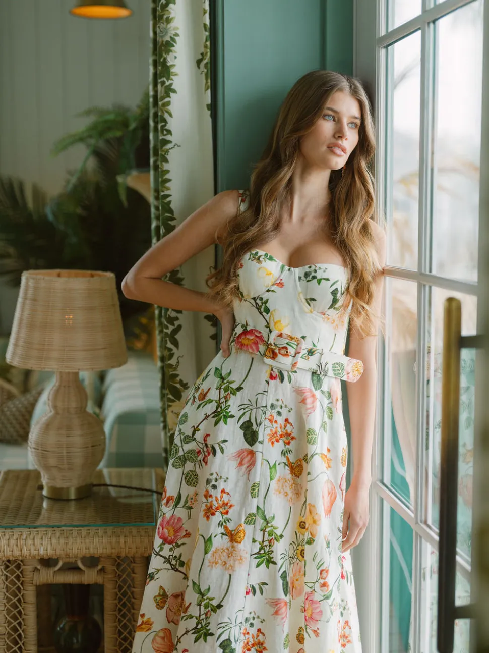 OTM Exclusive: Calypso Dress in White Stems