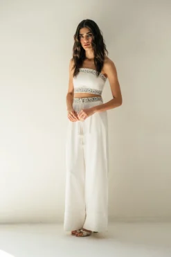 OTM Exclusive: Carnation Pants in White & Blue