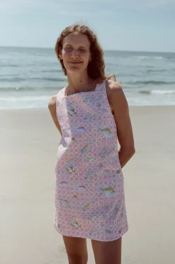 OTM Exclusive: Classic Mini Shift Dress in Pink Fishing Net