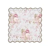 OTM Exclusive: Delphine Placemat and Napkin Set in Sea Foam with Forest Green Embroidery