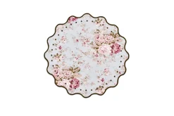 OTM Exclusive: Delphine Placemat and Napkin Set in Sea Foam with Forest Green Embroidery
