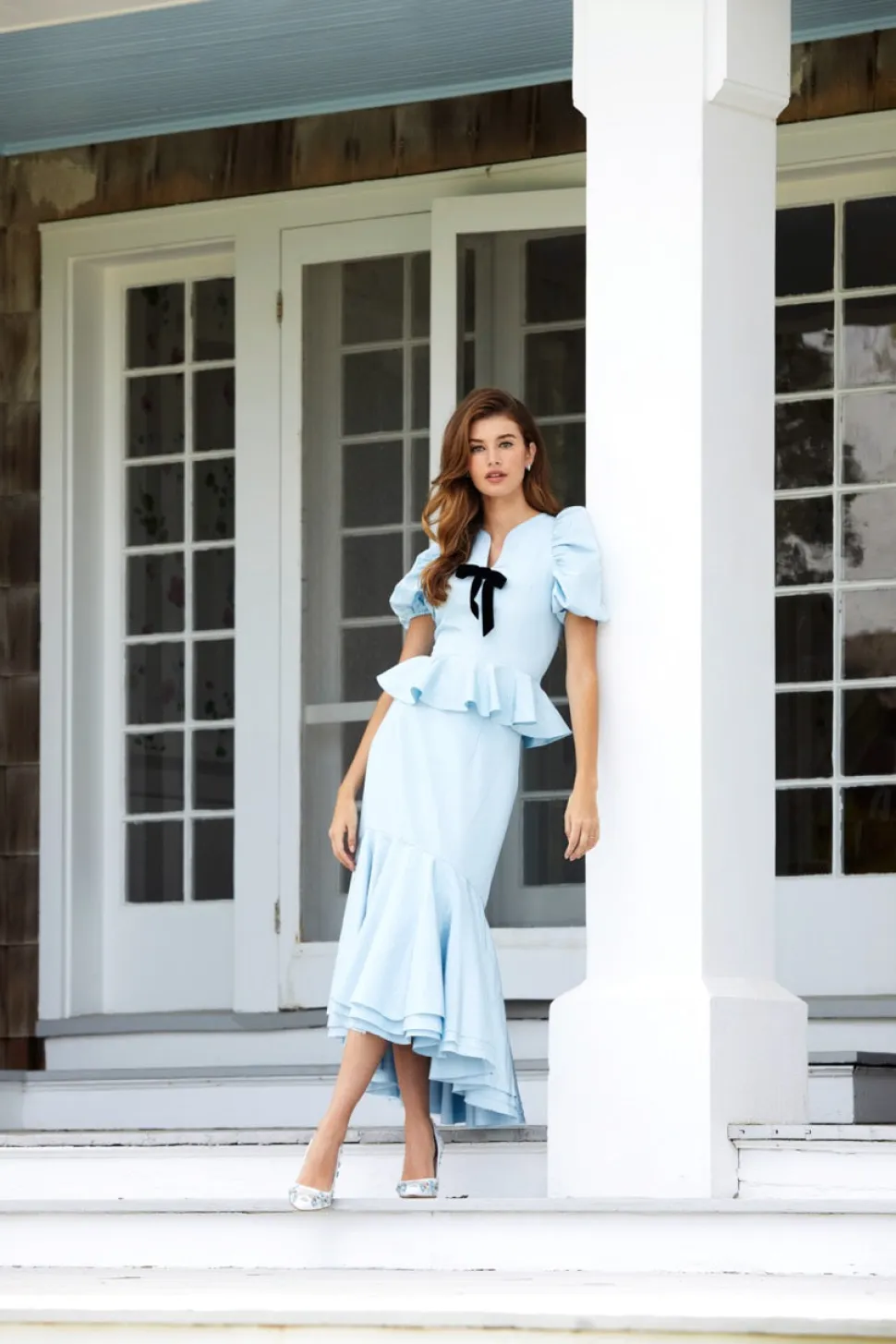 OTM Exclusive: Freddie Blouse in Blue Moire