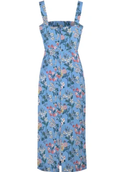 OTM Exclusive: Long Slip Dress in Blue Multi Floral