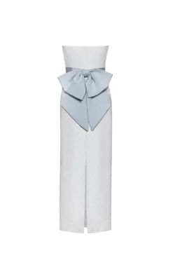 OTM Exclusive: Olivia White Silk Dress with Floral Crystal Embroidery