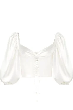 OTM Exclusive: Silk Rosa Cut Out Top in Ivory