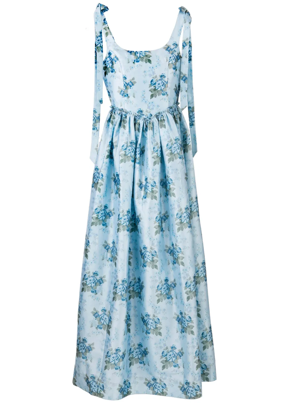 OTM Exclusive: The Marie Dress in Blue Floral Brocade