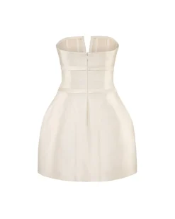 Ottilie Dress in Ivory Silk Wool