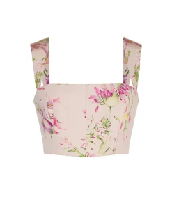 Oudine Top in Quartz Bloom Silk Faille