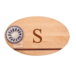 Oval Dip Board with Ceramic Bowl