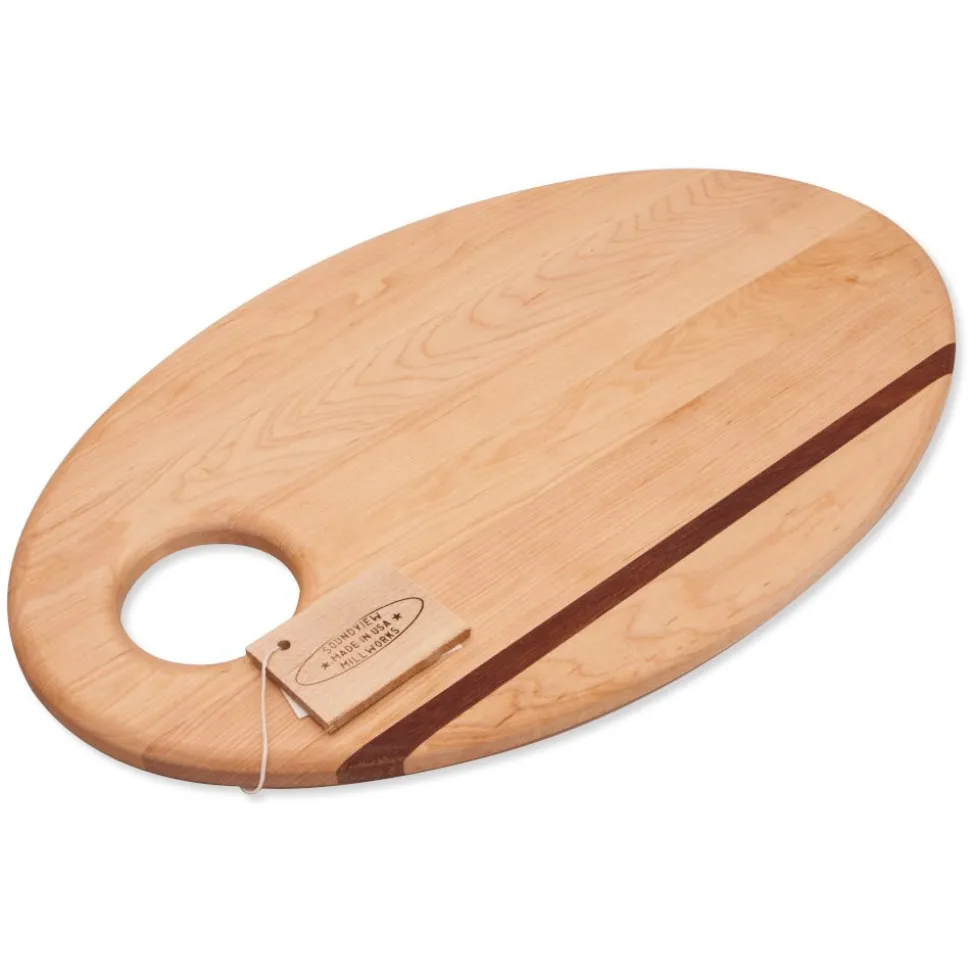 Oval Dip Board with Ceramic Bowl