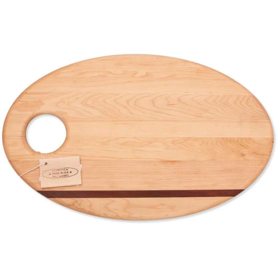 Oval Dip Board with Ceramic Bowl