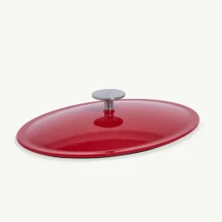 Oval Enameled Cast Iron Dutch Oven in Made In Red