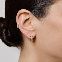 Oval Nesting Gem Huggy Hoops