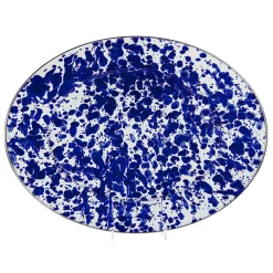Oval Platter in Cobalt Swirl