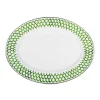 Oval Platter in Green Scallop