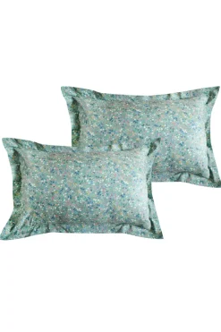 Oxford Pillowcase Made With Liberty Fabric in Donna Leigh Green