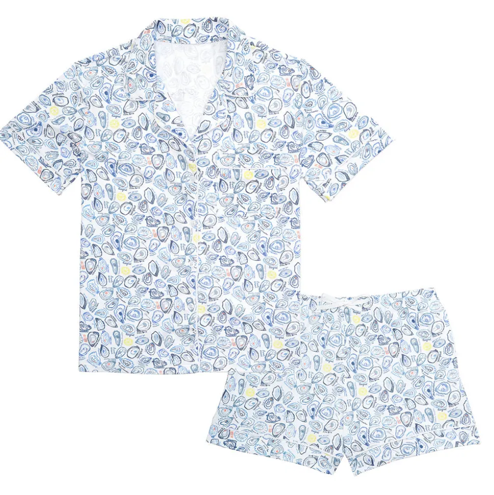 Oysters Women's Button Front Short Pajama Set