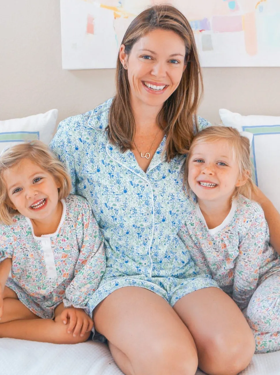 Oysters Women's Button Front Short Pajama Set