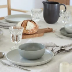 Pacifica Collection Cereal Bowls in Oyster Grey, Set of 6