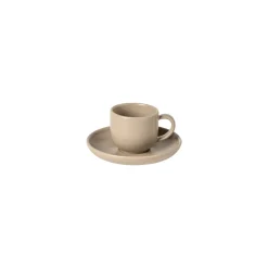 Pacifica Collection Coffee Cups & Saucers in Chestnut, Set of 6