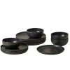 Pacifica Collection 12-pc Place Setting with Cereal Bowl in Seed Grey