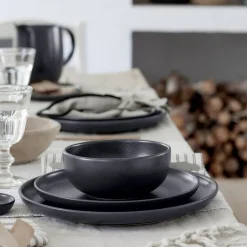 Pacifica Collection 12-pc Place Setting with Cereal Bowl in Seed Grey