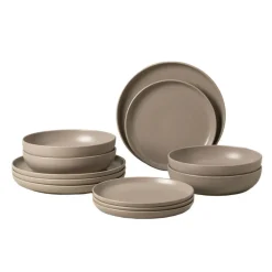 Pacifica Collection 12-pc Place Setting with Pasta Bowl in Chestnut