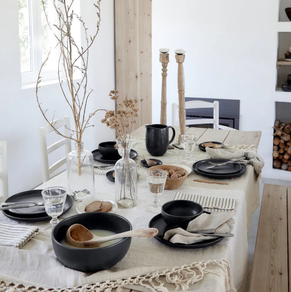 Pacifica Collection Teacups & Saucers in Seed Grey, Set of 6