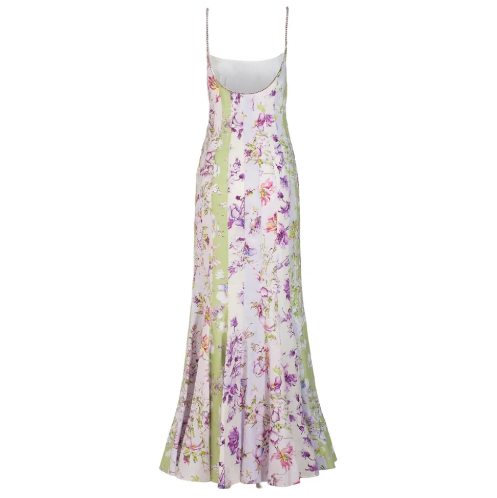 Paige Dress in Spliced Floral Linen