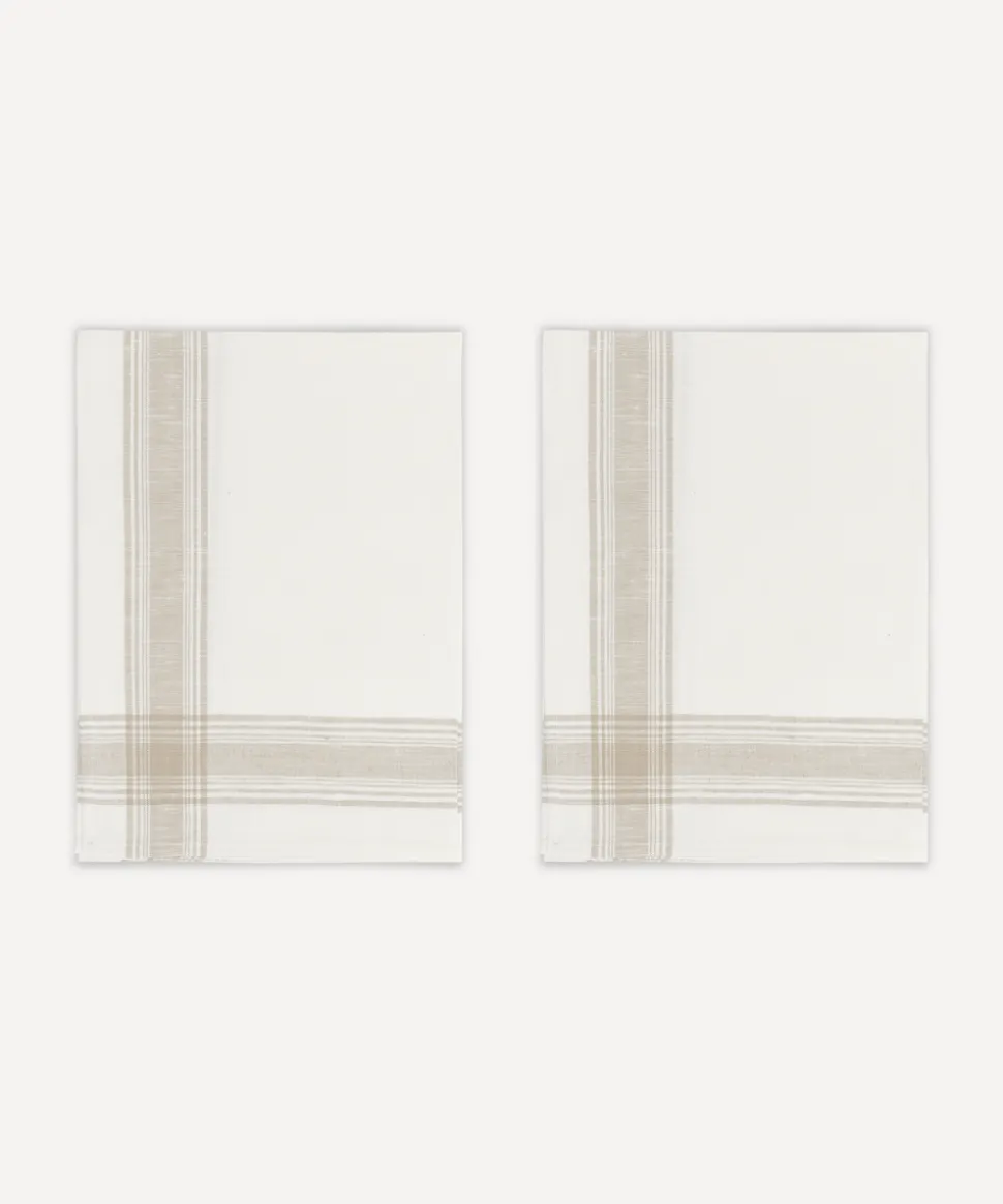 Pair of Bistrot Tea Towels in Natural, Set of 2
