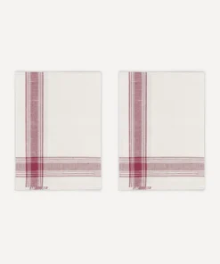 Pair of Bistrot Tea Towels in Burgundy, Set of 2