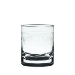 Pair of Crystal Whiskey Glasses with Ovals Design