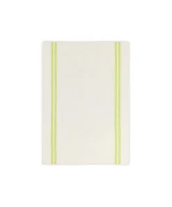 Pair of Striped Linen Tea Towels in Apple Green, Set of 2